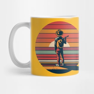 Music man in sunset background music lover Mug